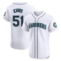 S.Mariners #51 Ichiro Suzuki Player White Home Limited Elite Gdoa Stitched Jerseys