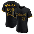 M.Marlins #21 Graham Pauley Player Black Snake Skin City Home Limited Elite Gdoa Stitched Jerseys