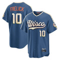 M.Brewers #10 Sal Frelick Player Blue 2026 City Connect Home Game Gdoa Stitched Jerseys
