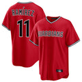 C.Guardians #11 Jose Ramirez Player Red Home Game Gdoa Stitched Jerseys