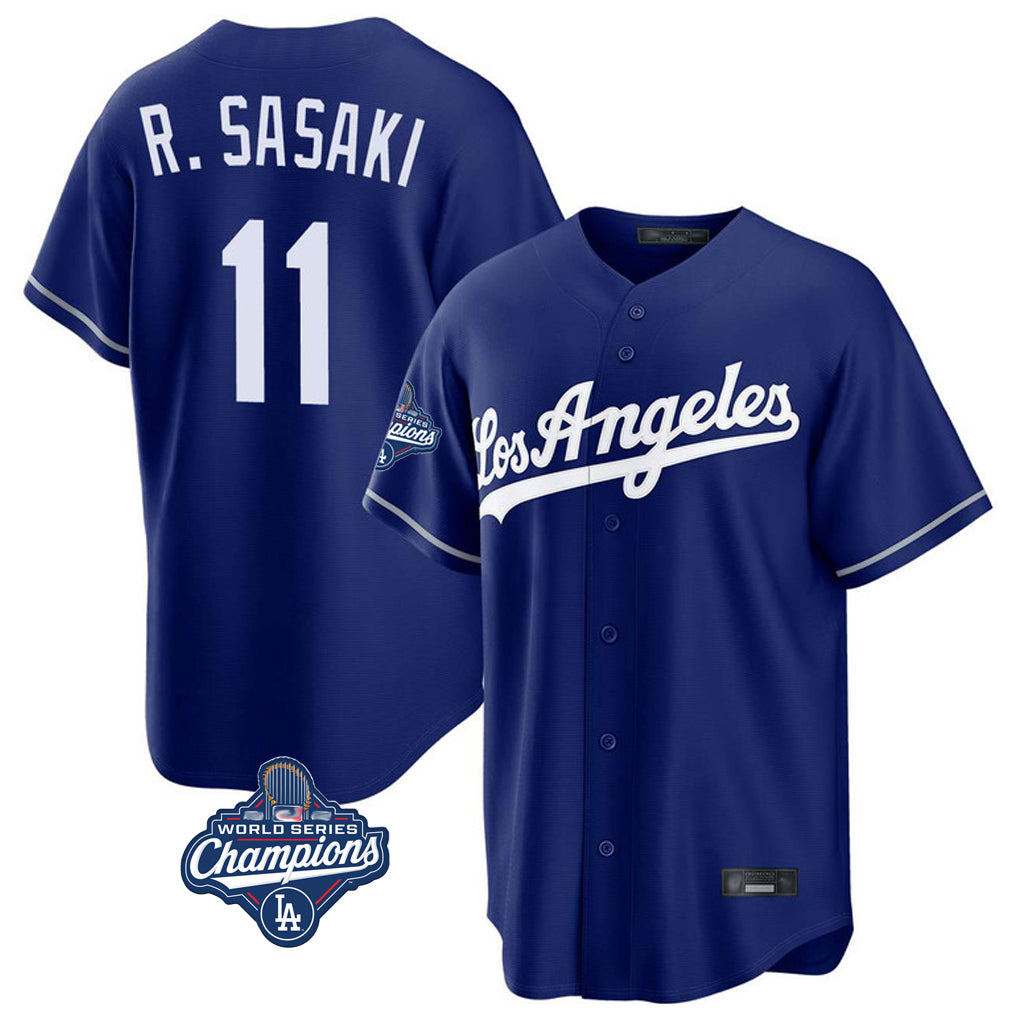 LA.Dodgers #11 Roki Sasaki Player Royal World Series Meet Game Gdoa Stitched Jerseys