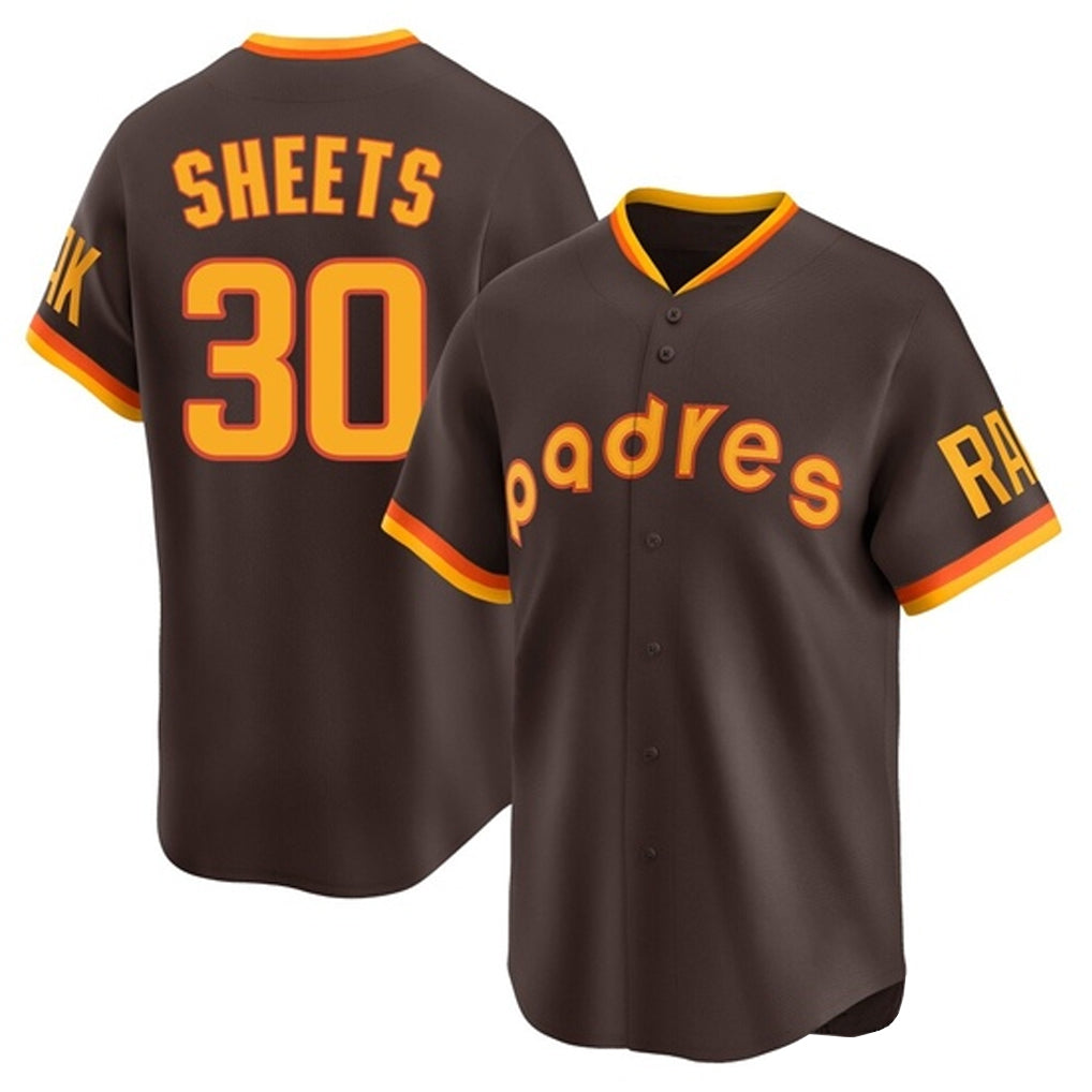 S.Diego Padres #30 Gavin Sheets Player Brown Home Cooperstown Collection Replica Game Stitched Jerseys