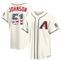 A.Diamondbacks #51 Randy Johnson Player Cream USA 250 Fourth of July Home Game Gdoa250Ys Stitched Jerseys