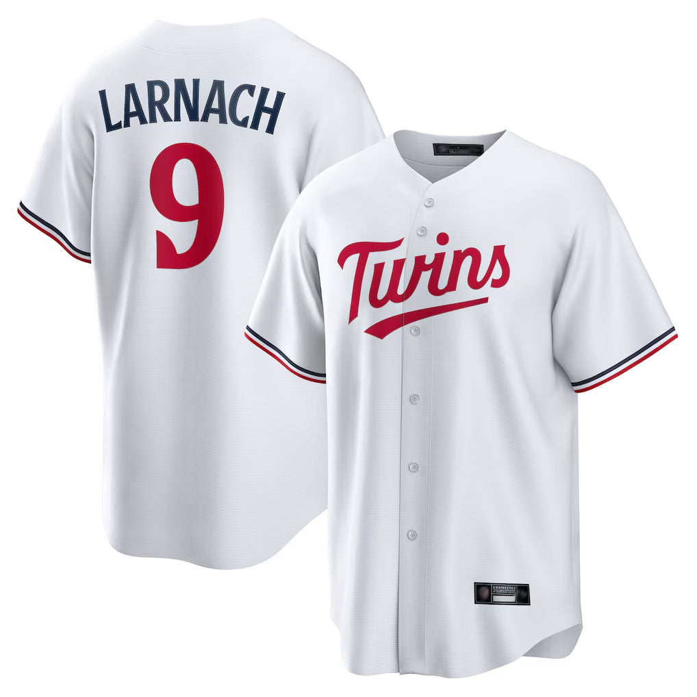 M.Twins #9 Trevor Larnach Player White Home Game Gdoa Stitched Jerseys