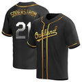 Athletics #21 Tyler Soderstrom player Black Golden Replica Alternate Stitched Jersey
