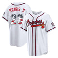 A.Braves #23 Michael Harris II Player White USA 250 Fourth Of July Limited Home Game Gdoa250Ys Stitched Jerseys