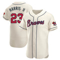 A.Braves #23 Michael Harris II player Cream Authentic Alternate Stitched Jerseys