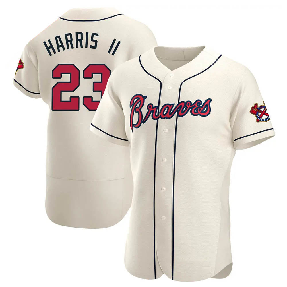 A.Braves #23 Michael Harris II player Cream Authentic Alternate Stitched Jerseys