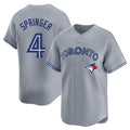 T.Blue Jays #4 George Springer Player Gray Home Limited Gdoa Stitched Jerseys