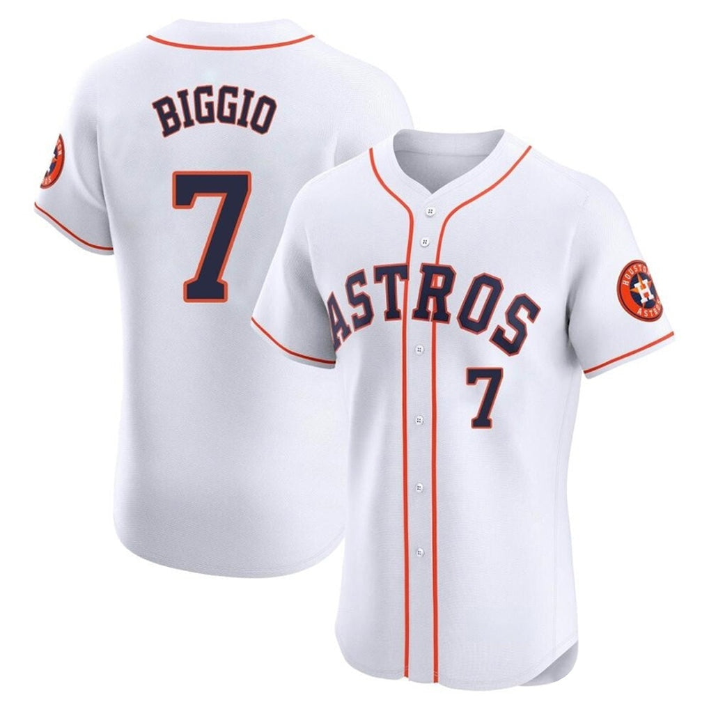 H.Astros #7 Craig Biggio Player White Limited Elite Home Gdoa Stitched Jerseys