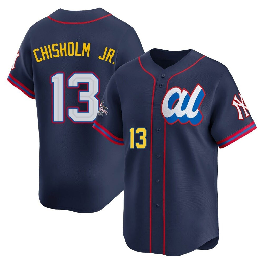 NY.Yankees #13 Jazz Chisholm Jr Player Navy All Star Limited Home Stitched Jerseys
