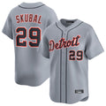 D.Tigers #29 Tarik Skubal Player Gray Home Limited Gdoa Stitched Jerseys