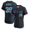 M.Marlins #39 Eury Perez Player Black City Connect Home Limited Elite Gdoa Stitched Jerseys