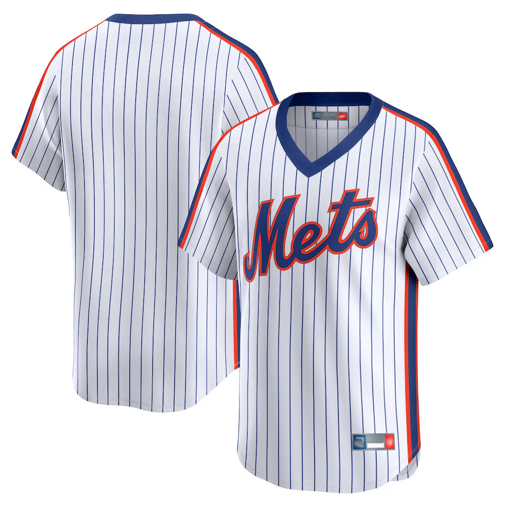 NY.Mets ## Mets Blank Player White Cooperstown Collection T-shirt Game Stitched Jerseys