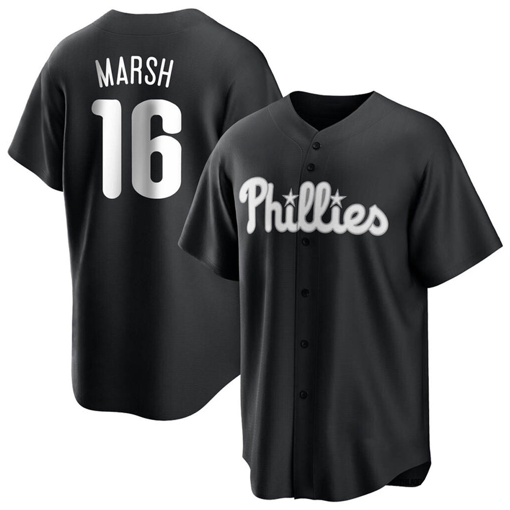 P.Phillies #16 Brandon Marsh Player Black Alt Fashion Home Game Stitched Jerseys
