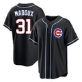 C.Cubs #31 Greg Maddux Player Black Fashion Out Game Gdoa Stitched Jerseys
