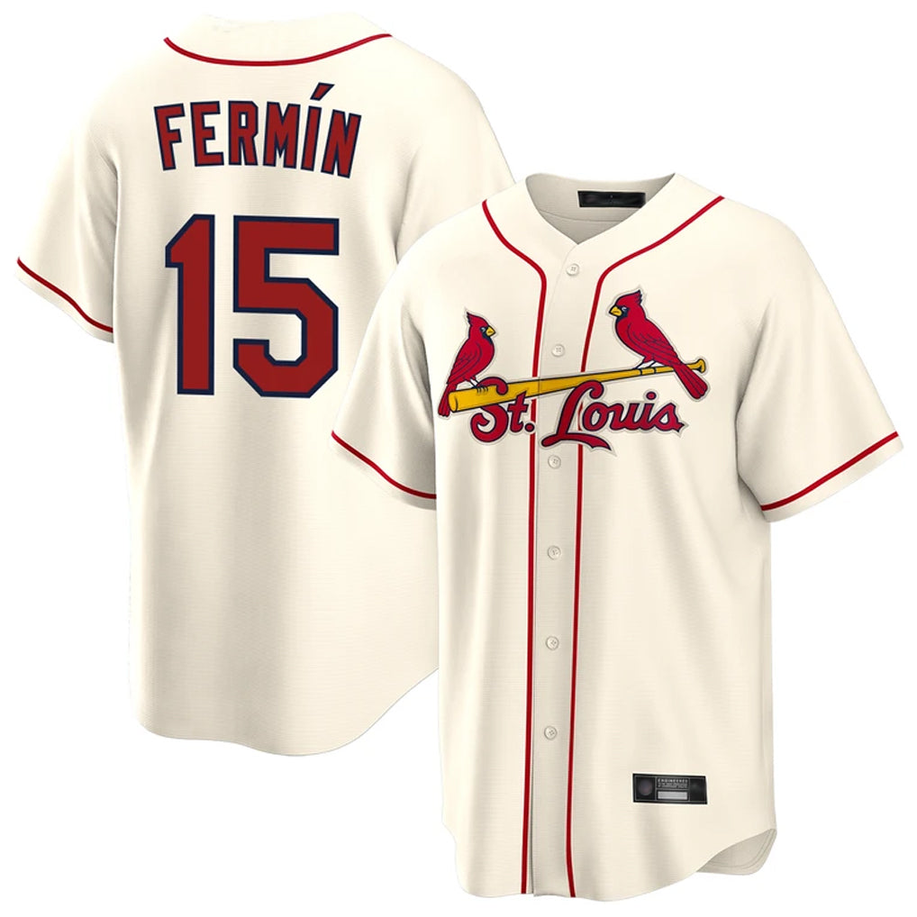 St. Louis Cardinals #15 Jose Fermin Player Cream Home Game Gdoa Stitched Jerseys