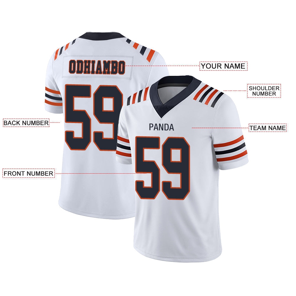 Custom C.Bear Stitched American Football Jerseys Personalize Birthday Gifts White Jersey