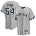 NY.Yankees #54 Max Fried Player Gray Road Game Stitched Jerseys