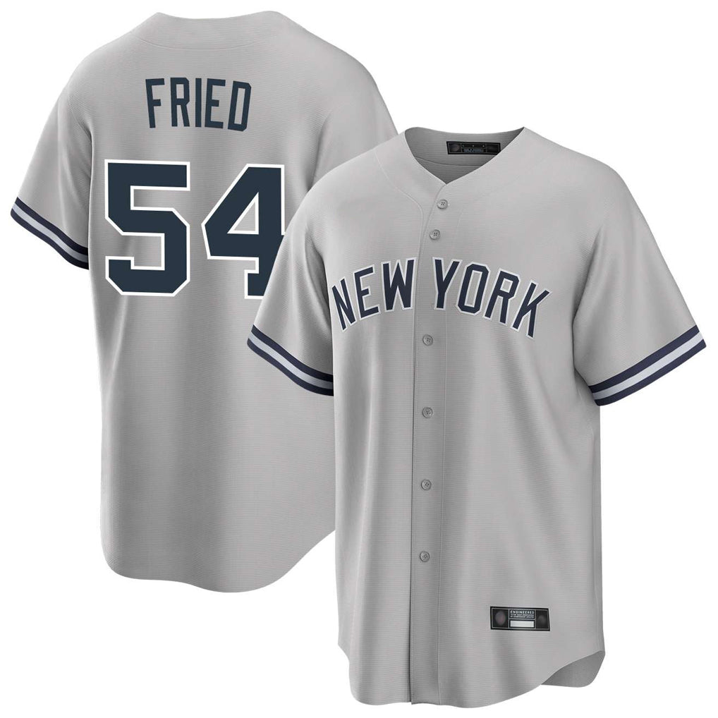 NY.Yankees #54 Max Fried Player Gray Road Game Stitched Jerseys