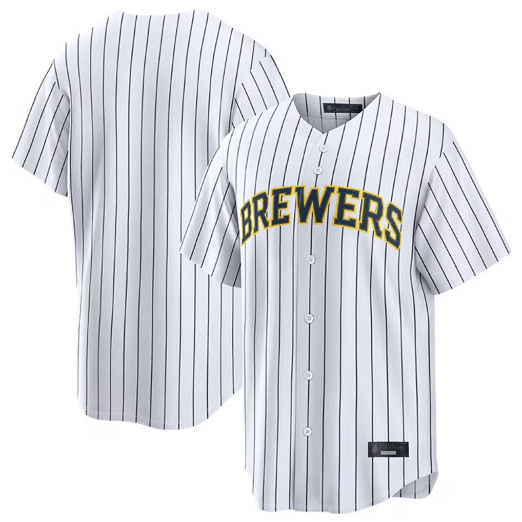 M.Brewers ## Brewers Blank Player White Stripes Home Limited Gdoa Stitched Jerseys