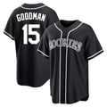 C.Rockies #15 Hunter Goodman Player Black Fashion Out Home Game Gdoa Stitched Jerseys
