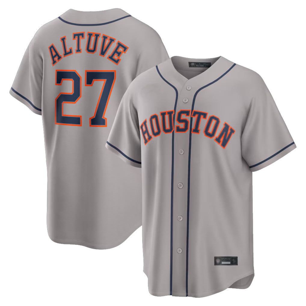 H.Astros #27 Jose Altuve Player Gray Home Game Gdoa Stitched Jerseys