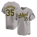 Athletics #35 Rickey Henderson Player Gray Limited Away Stitched Jersey