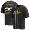 A.Braves #28 Matt Olson player Black&Gold Replica en Alternate Stitched Jerseys