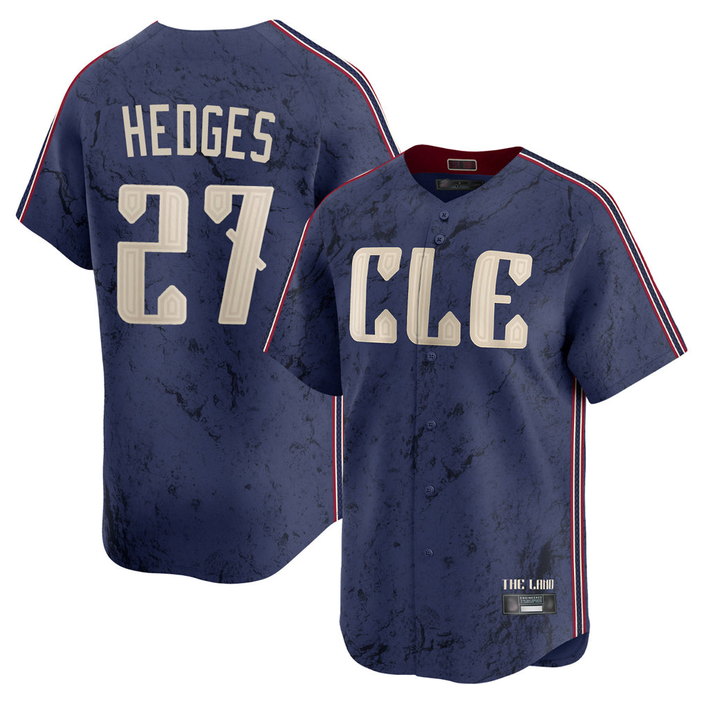 C.Guardians #27 Austin Hedges Player Navy City Connect Limited Home Gdoa Stitched Jerseys