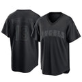 LA.Angels #13 Drew Pomeranz Player Black Pitch Fashion T-shirt Gdoa Stitched Jerseys
