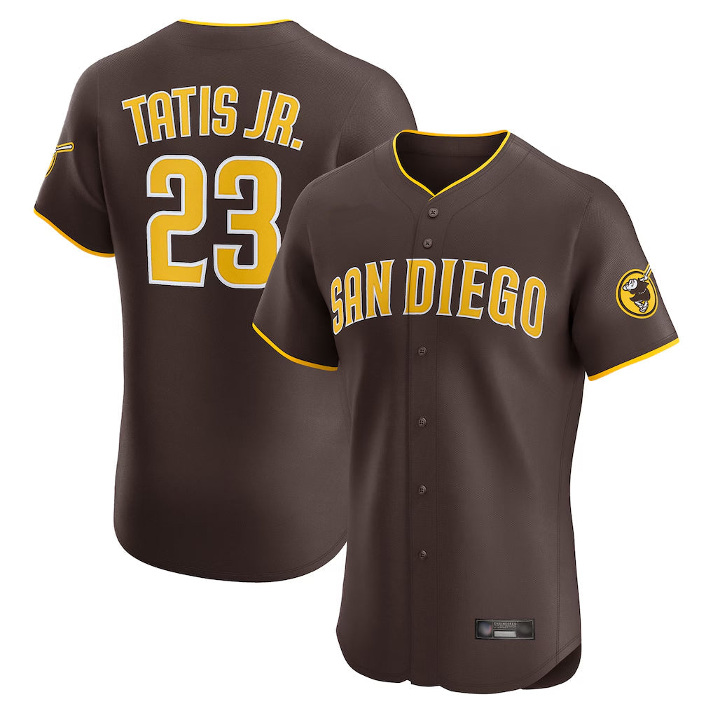 S.Diego Padres #23 Fernando Tatis Jr Player Brown Home Limited Elite Stitched Jerseys