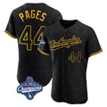 LA.Dodgers #44 Andy Pages Player Black World Series Meet Snake Skin City Limited Elite Home Gdoa Stitched Jerseys