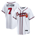 A.Braves #7 Ha-Seong Kim Player White Home Game Gdoa Stitched Jerseys