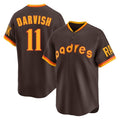 S.Diego Padres #11 Yu Darvish Player Brown Home Cooperstown Collection Replica Game Gdoa Stitched Jerseys