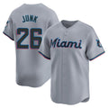 M.Marlins #26 Janson Junk Player Gray Home Limited Gdoa Stitched Jerseys