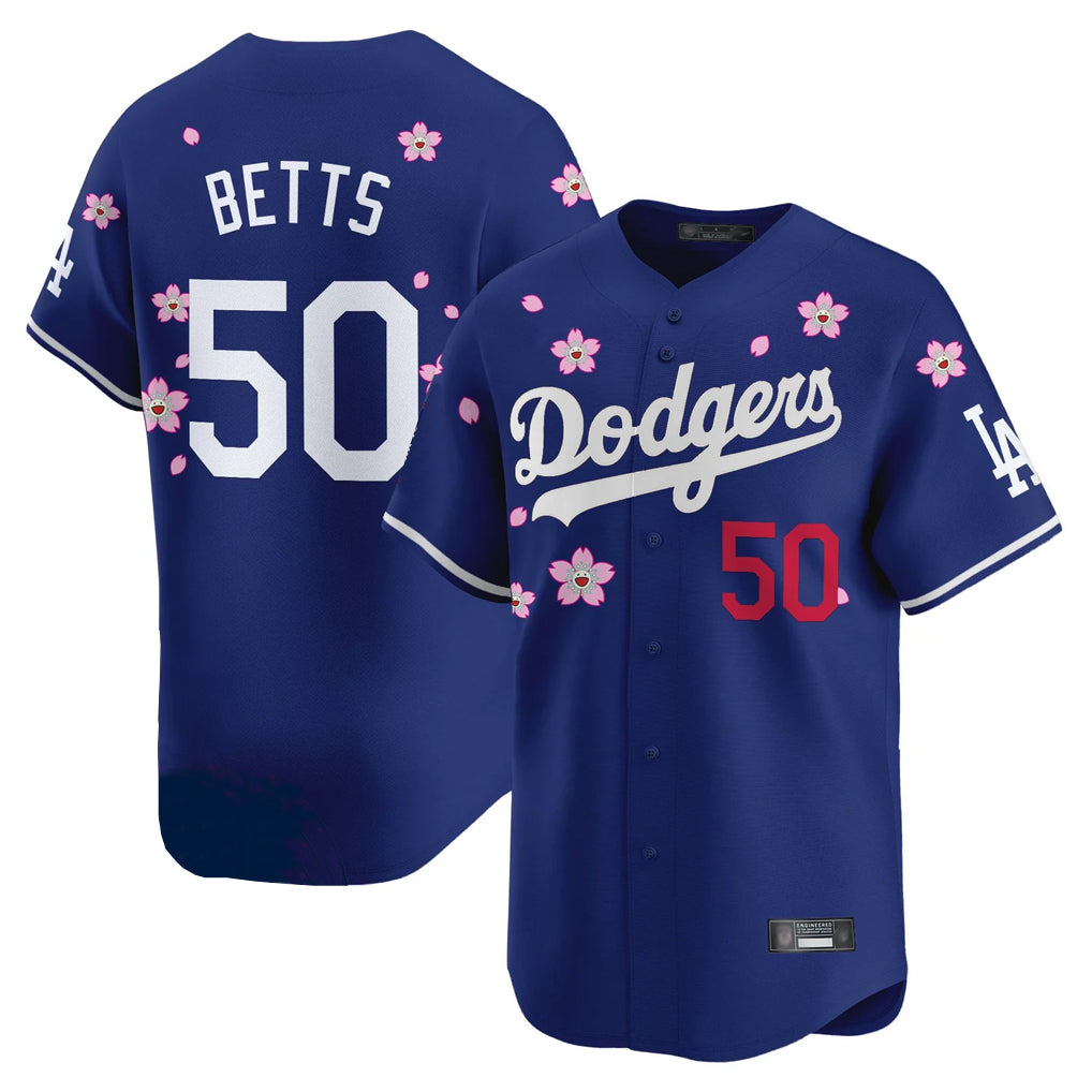 LA.Dodgers #50 Mookie Betts Player Royal Tokyo Series Vapor Premier Limited Gdoa Stitched Jerseys