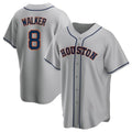 H.Astros #8 Christian Walker Player Gray Home Game Gdoa Stitched Jerseys