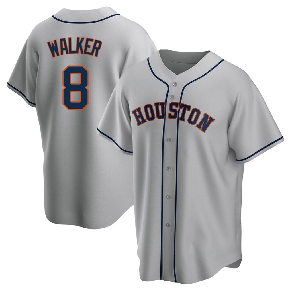 H.Astros #8 Christian Walker Player Gray Home Game Gdoa Stitched Jerseys