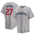 M.Twins #27 Ryan Jeffers Player Gray Game Limited Home Gdoa Stitched Jerseys