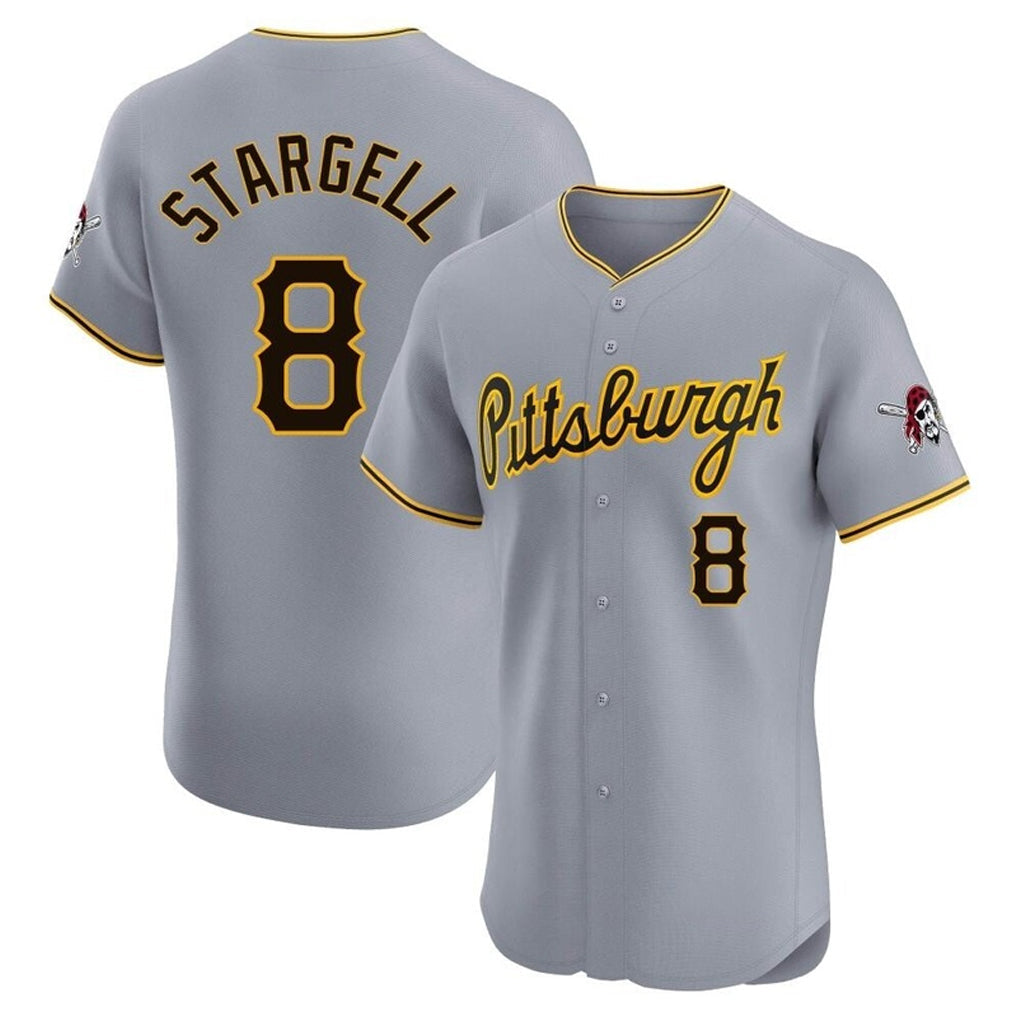 P.Pirates #8 Willie Stargell Player Gray Road Home Limited Elite Stitched Jerseys