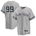 NY.Yankees #99 Aaron Judge Player Gray Road Game Gdoa Stitched Jerseys
