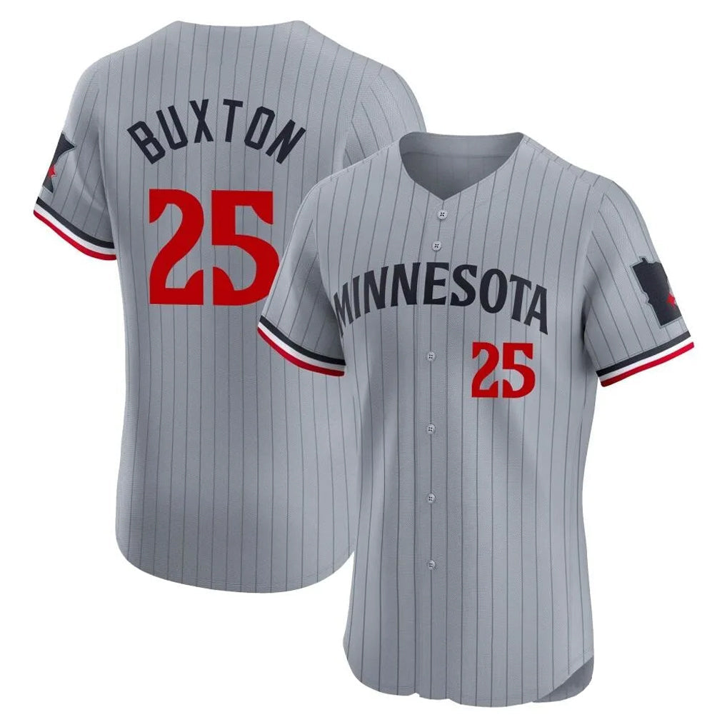 M.Twins #25 Byron Buxton Player Gray Home Limited Elite Gdoa Stitched Jerseys