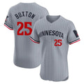 M.Twins #25 Byron Buxton Player Gray Home Limited Elite Gdoa Stitched Jerseys