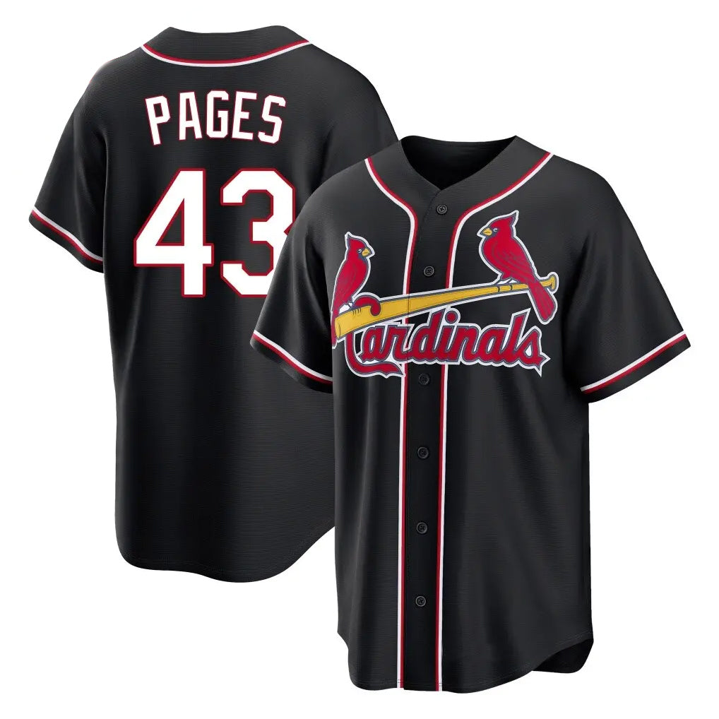 St. Louis Cardinals #43 Pedro Pages Player Black Carbon Fashio Game Stitched Jerseys