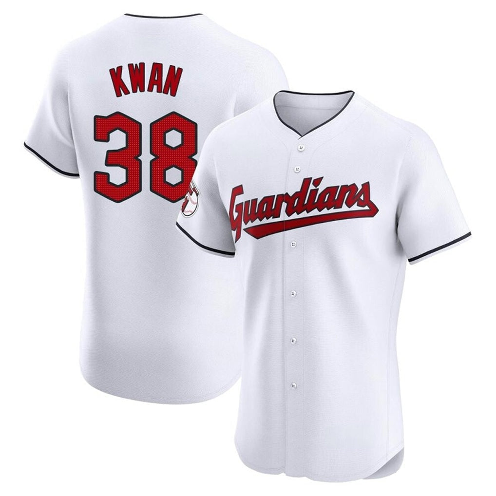 C.Guardians #38 Steven Kwan Player White Limited Elite Home Gdoa Stitched Jerseys