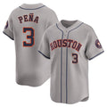H.Astros #3 Jeremy Pena Player Gray Home Limited Gdoa Stitched Jerseys