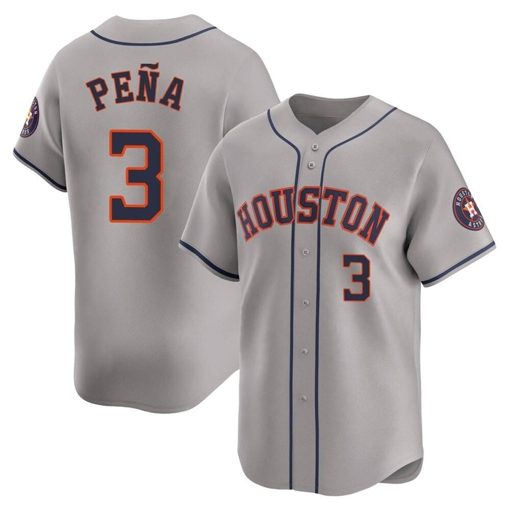 H.Astros #3 Jeremy Pena Player Gray Home Limited Gdoa Stitched Jerseys