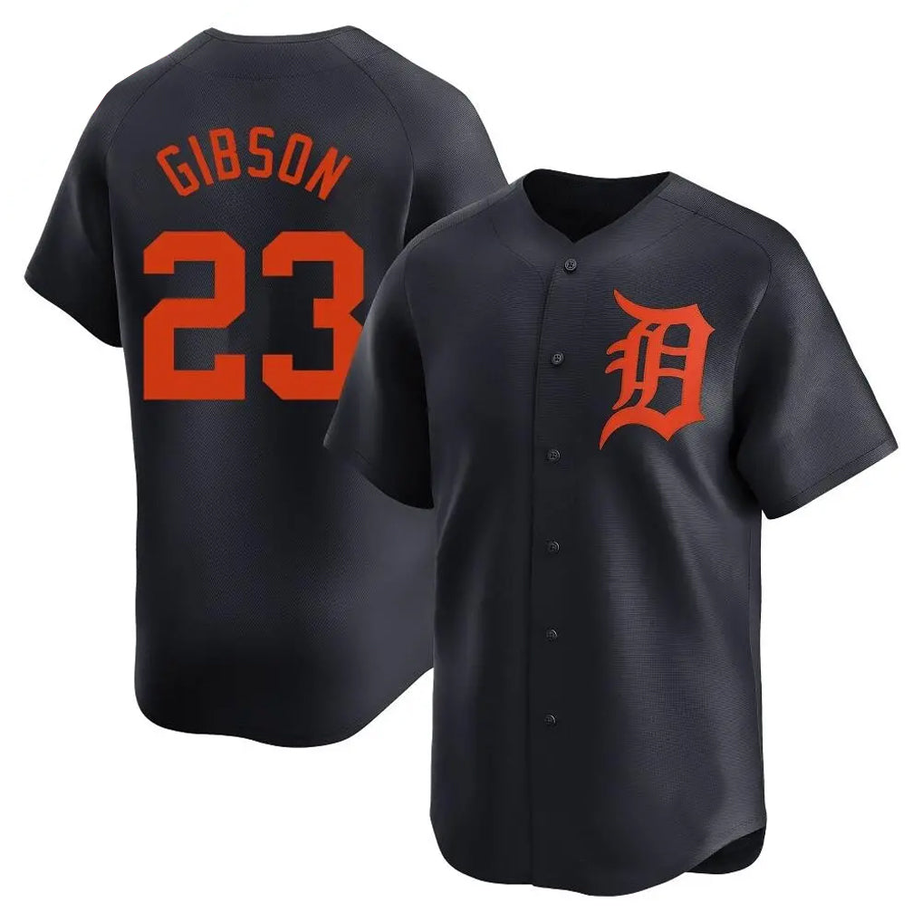 D.Tigers #23 Kirk Gibson Player Navy Home Limited Gdoa Stitched Jerseys