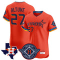 H.Astros #27 Jose Altuve Player Orange City Connect Texas Patch Vapor Premier Limited Elite Home Gdoa Stitched Jerseys